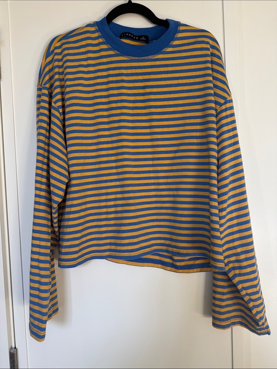 Lioness Tops - Lionesses Long-Sleeve Striped Tee - Blue & Yellow
